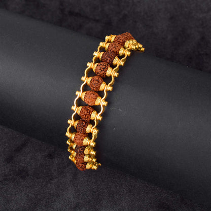 Premium golden Rudraksha raksha bracelet- traditional spiritual design