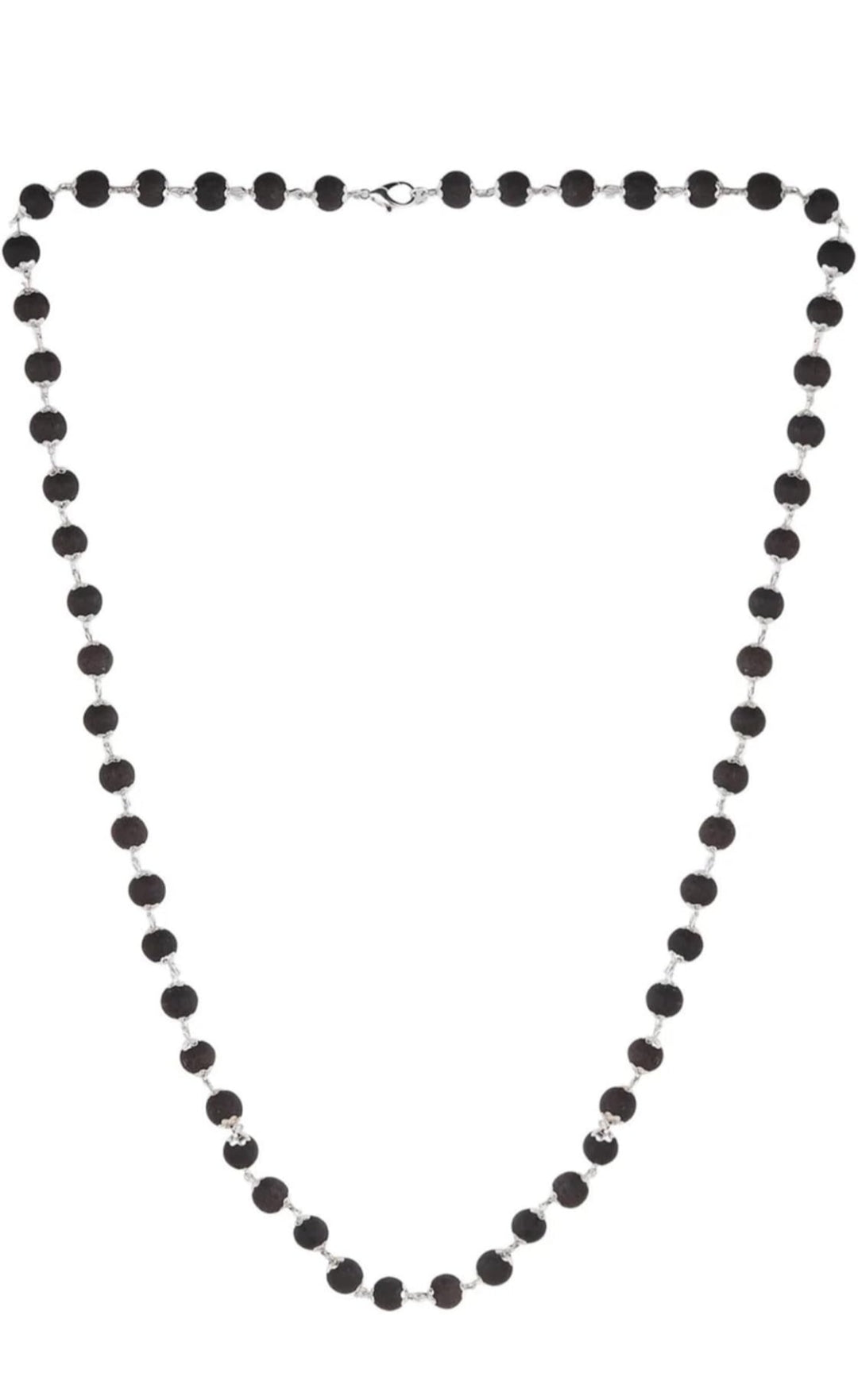 Combo of Original karungali malai  and karungali beads bracelet with silver plated caps|Original black ebony wood mala